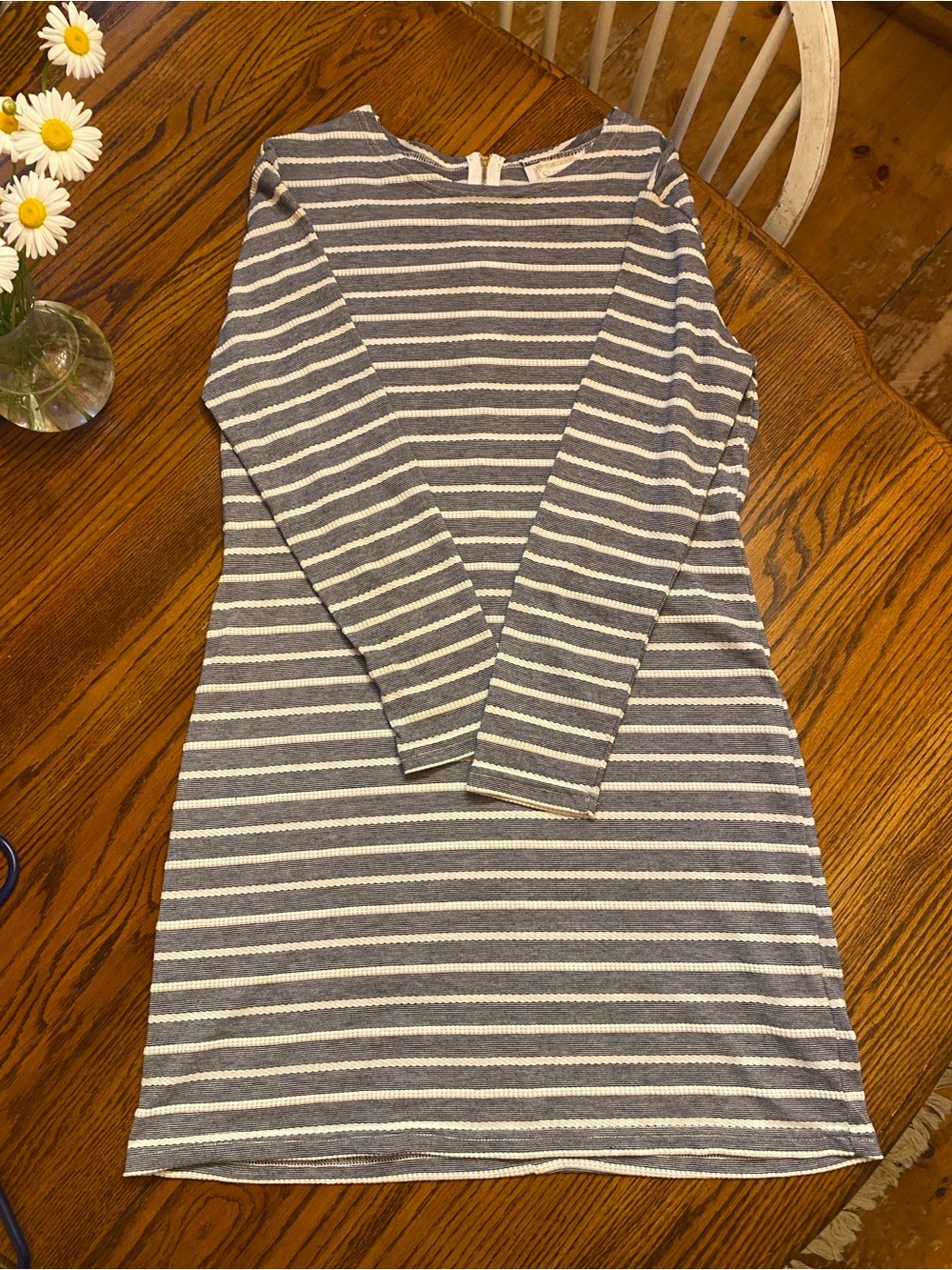 Sail to Sable Navy & White Striped Long-Sleeve Shift Dress